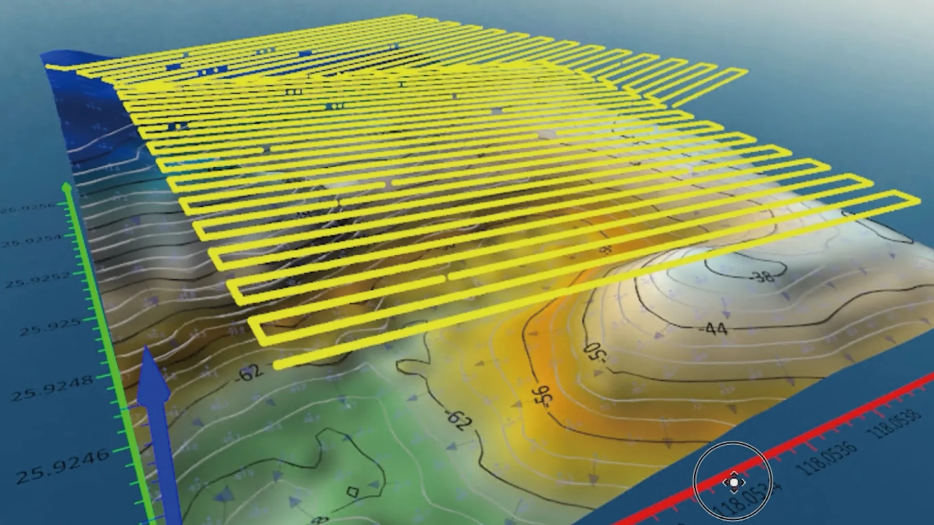 QY-BTによる水深航路と3D地形図の公式作例